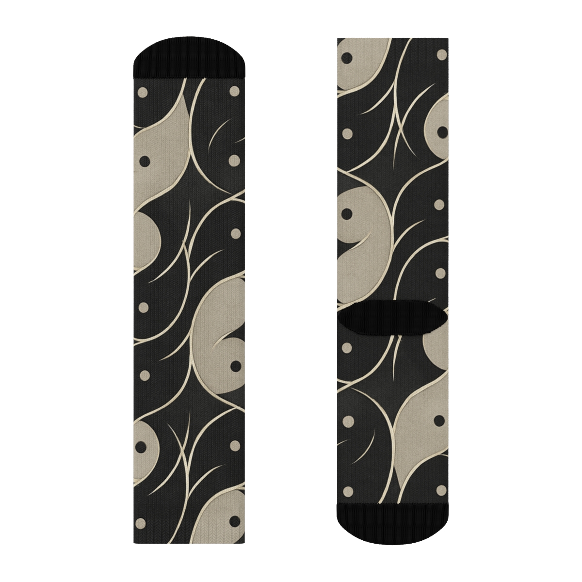 Silver Ink Teardrop Weave On Charcoal designer printed crew socks