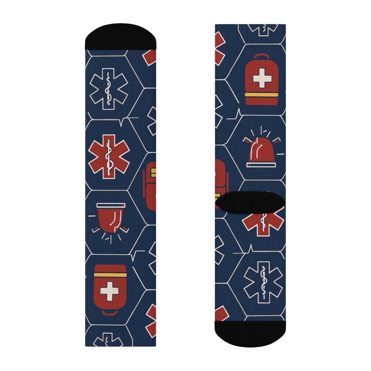 Siren Lattice Paramedic Pattern unique graphic crew socks