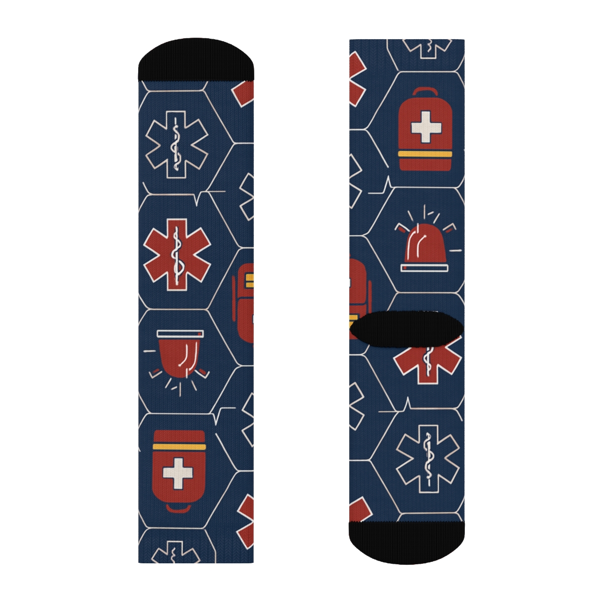 Siren Lattice Paramedic Pattern unique graphic crew socks