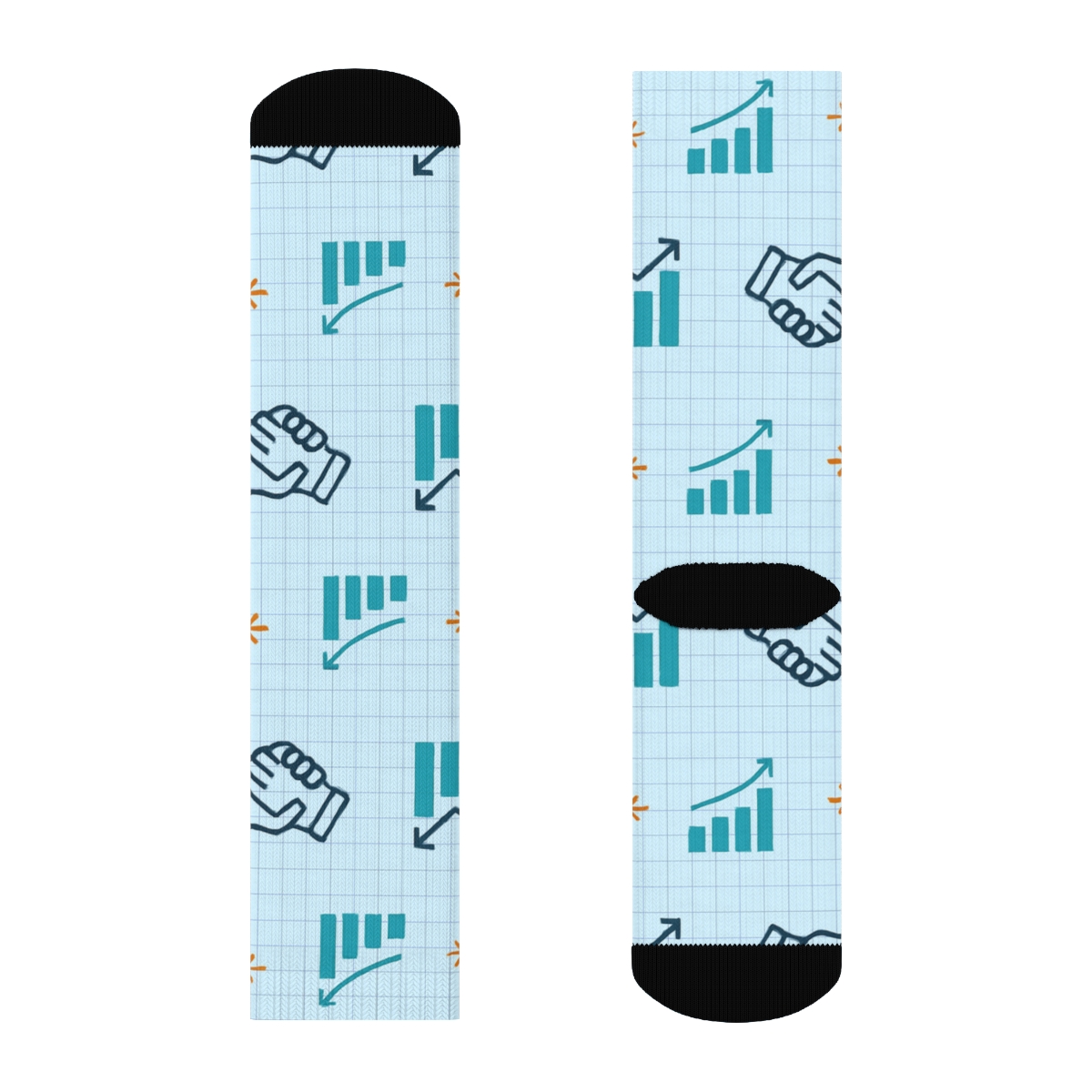 Sky Blue Handshake Rhythm For Salesperson soft everyday crew socks
