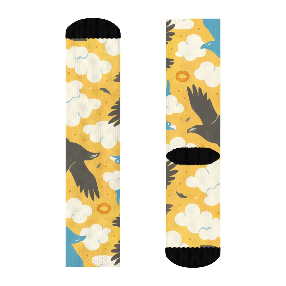Sky Party Mosaic With Eagle Silhouettes stylish athletic crew socks