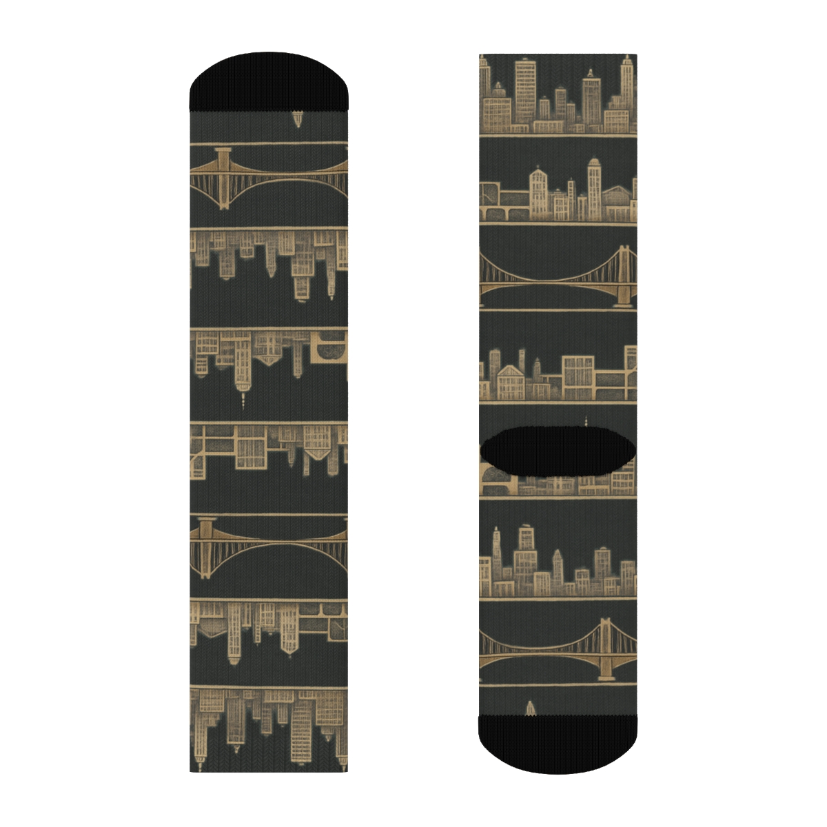 Skyline Rhythm Pattern Architect comfortable cotton crew socks
