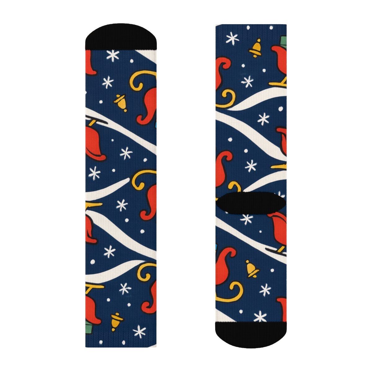 Sleigh Parade On Midnight Hills Pattern trendy patterned crew socks