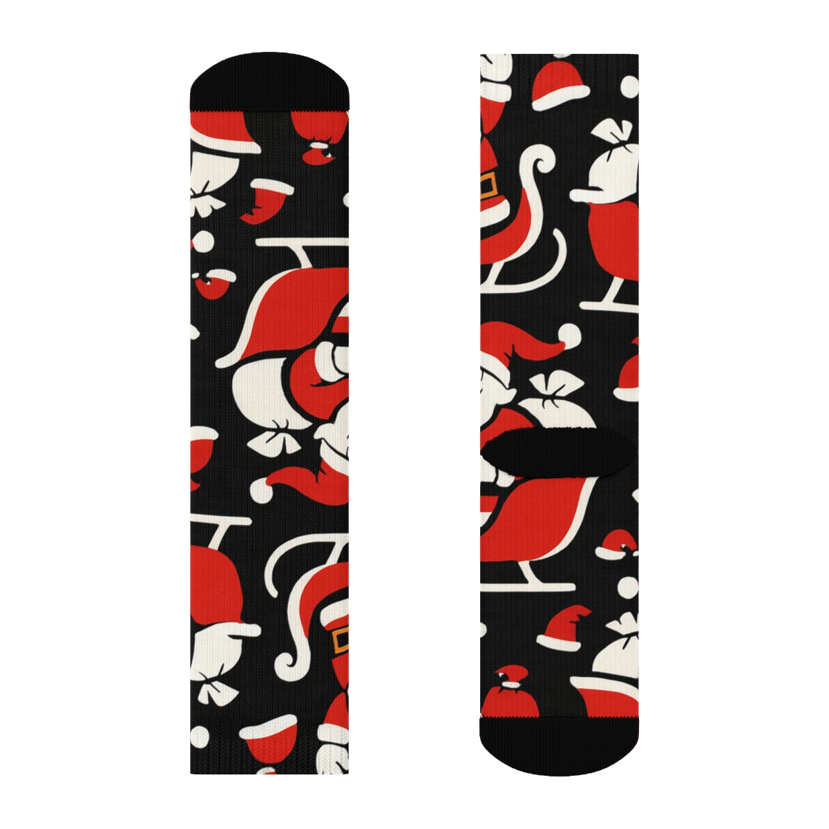 Sleigh Silhouette Array With Santa personalized crew socks