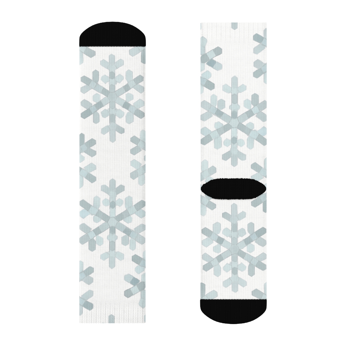 Snowflake Geo Tiles Holiday soft everyday crew socks