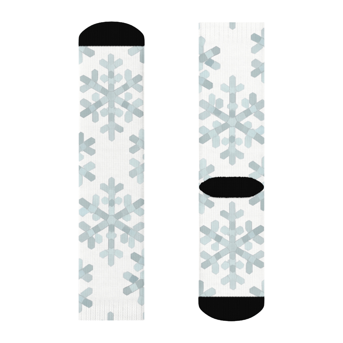 Snowflake Geo Tiles Holiday soft everyday crew socks