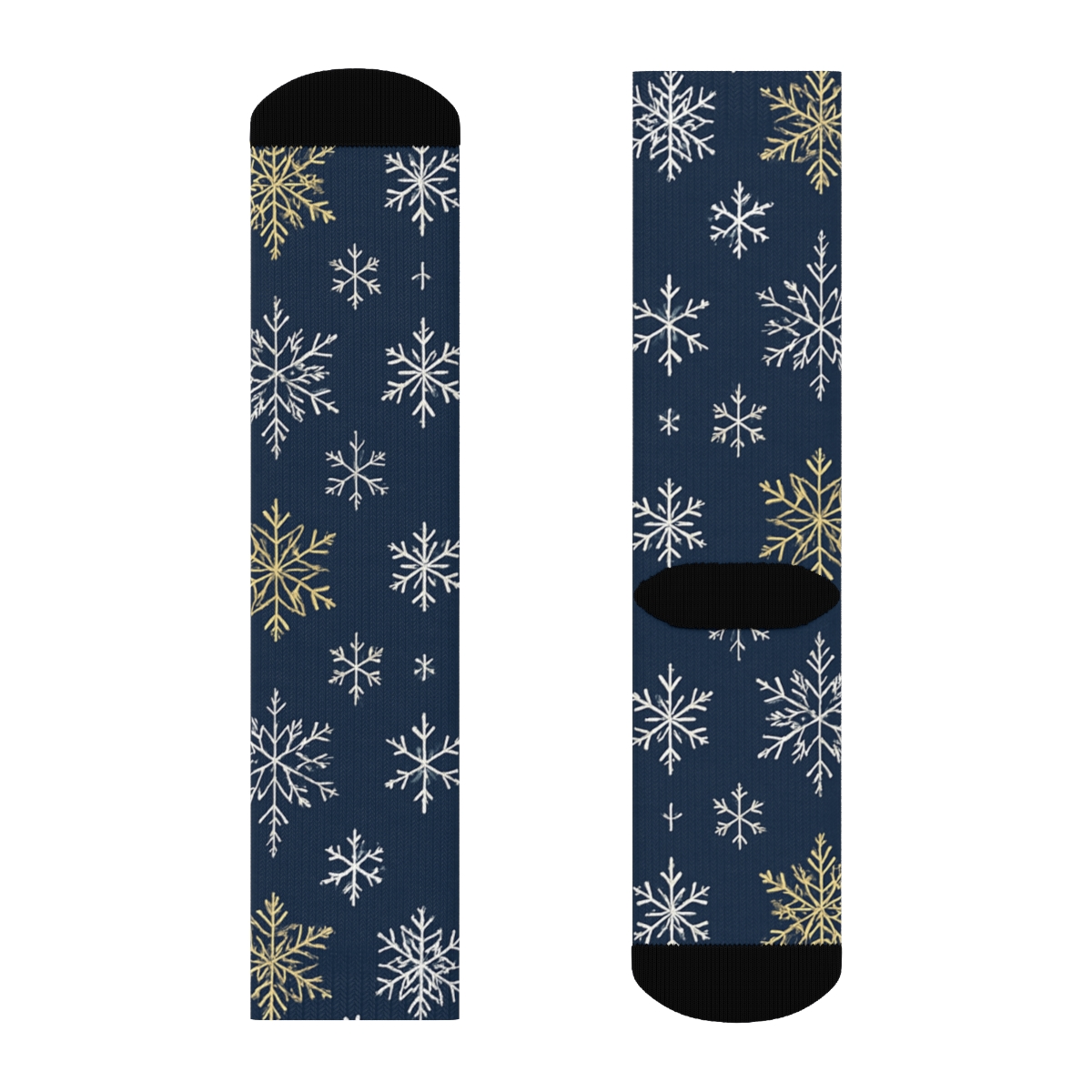 Snowflake Lace Grid On Navy Background trendy patterned crew socks
