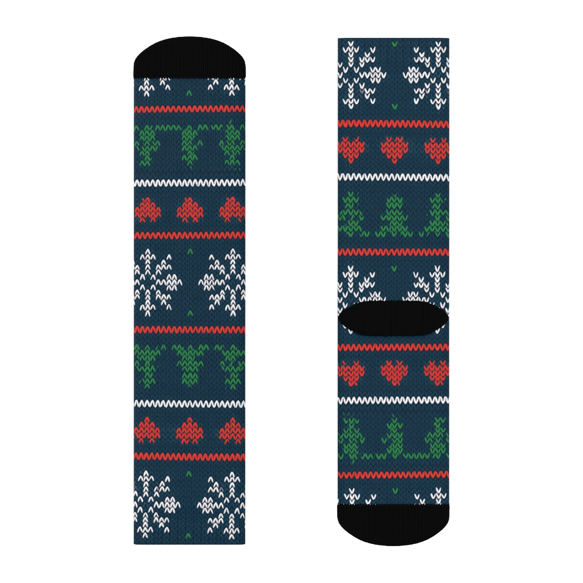 Snowflake-Woven Xmas Fair Isle personalized crew socks