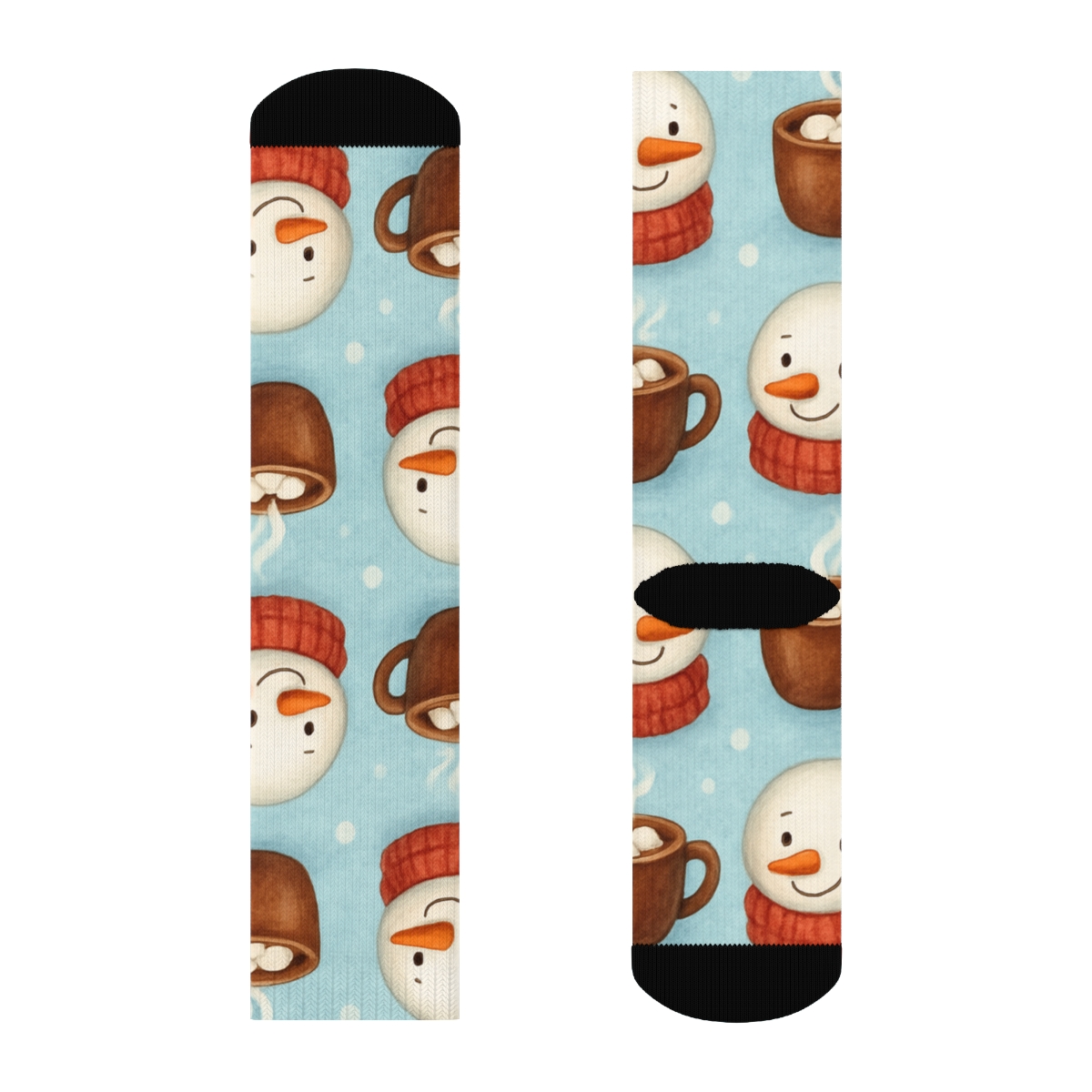 Snowman Cocoa Dots For Holiday Cheer personalized crew socks