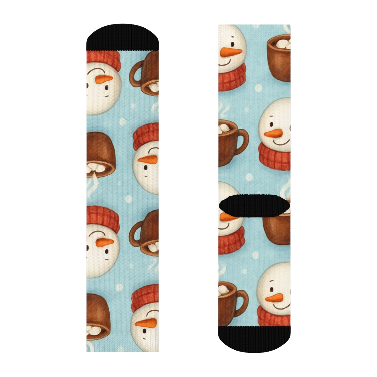 Snowman Cocoa Dots For Holiday Cheer personalized crew socks