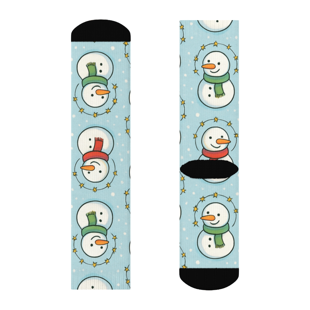 Snowman Constellation Xmas Parade comfortable cotton crew socks