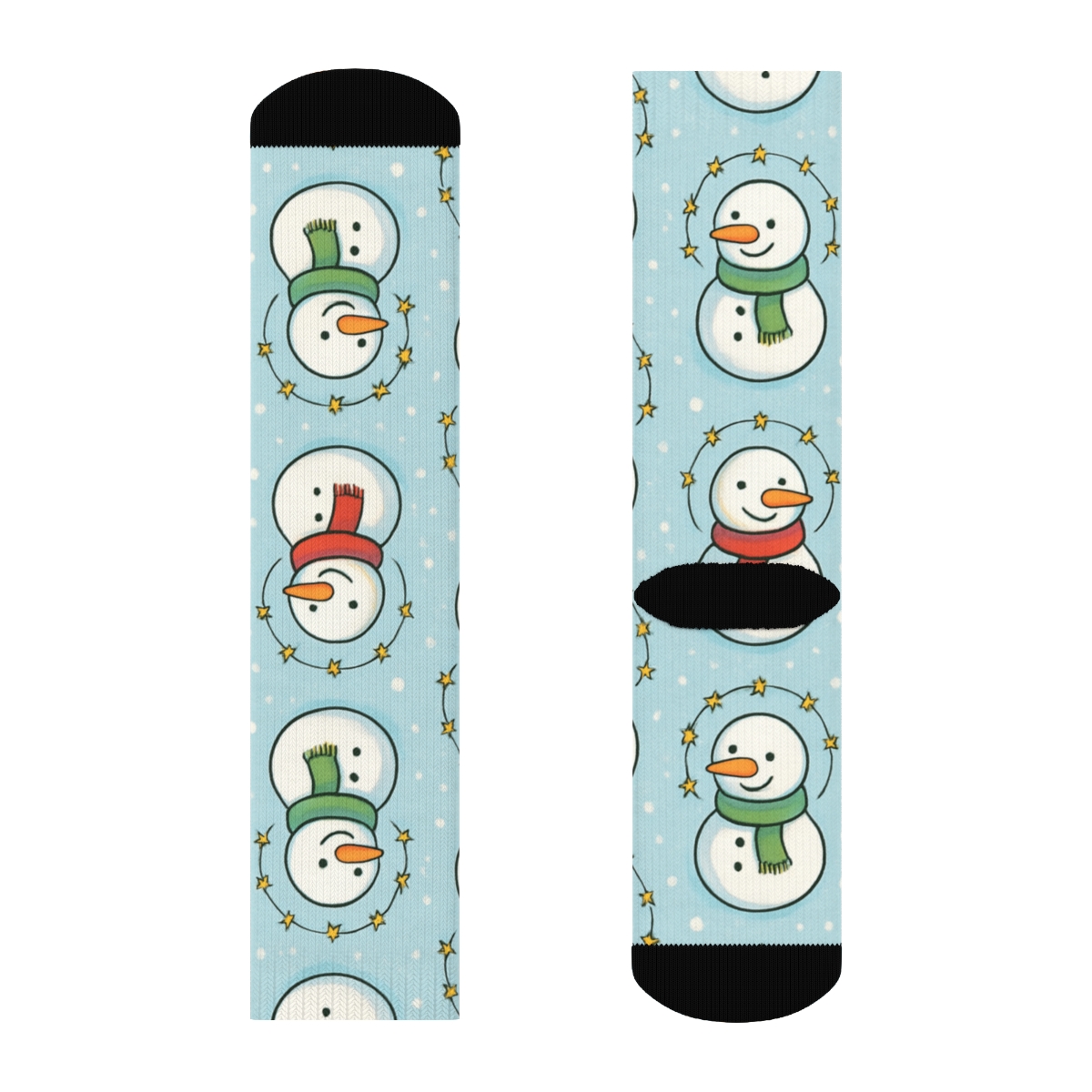 Snowman Constellation Xmas Parade comfortable cotton crew socks