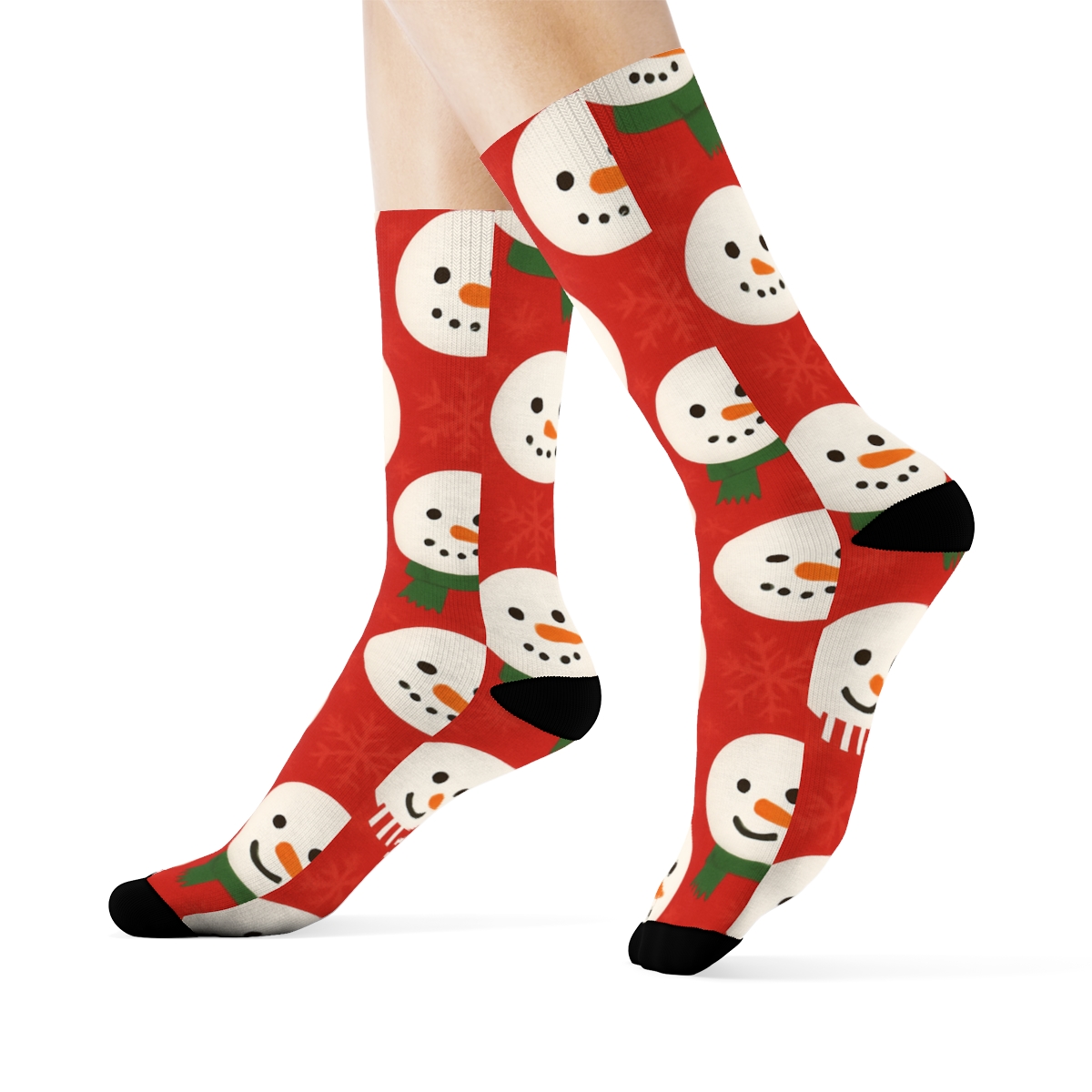 Snowman Polka Dot Field Xmas comfortable cotton crew socks