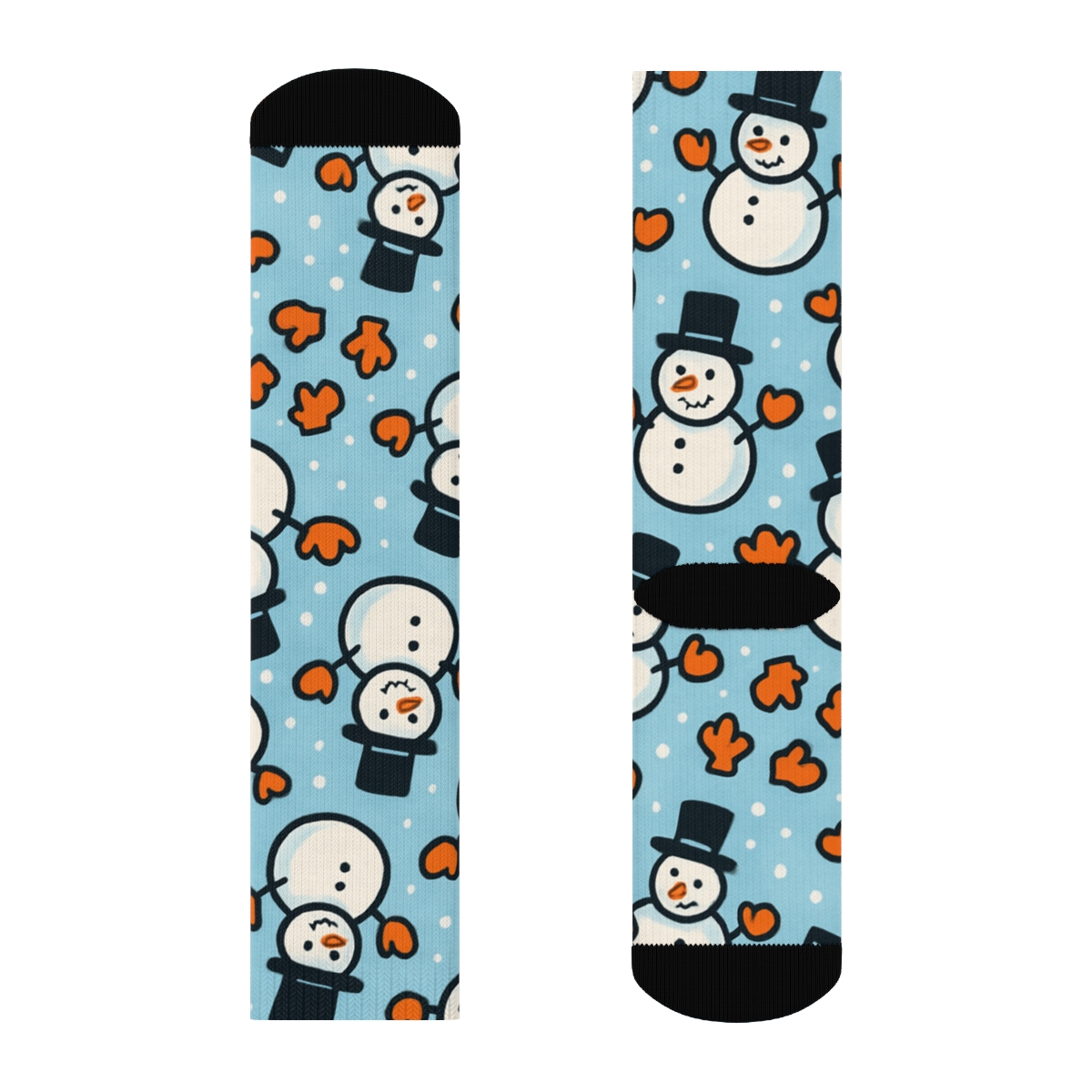 Snowman Scatter Holiday Sock Design personalized crew socks