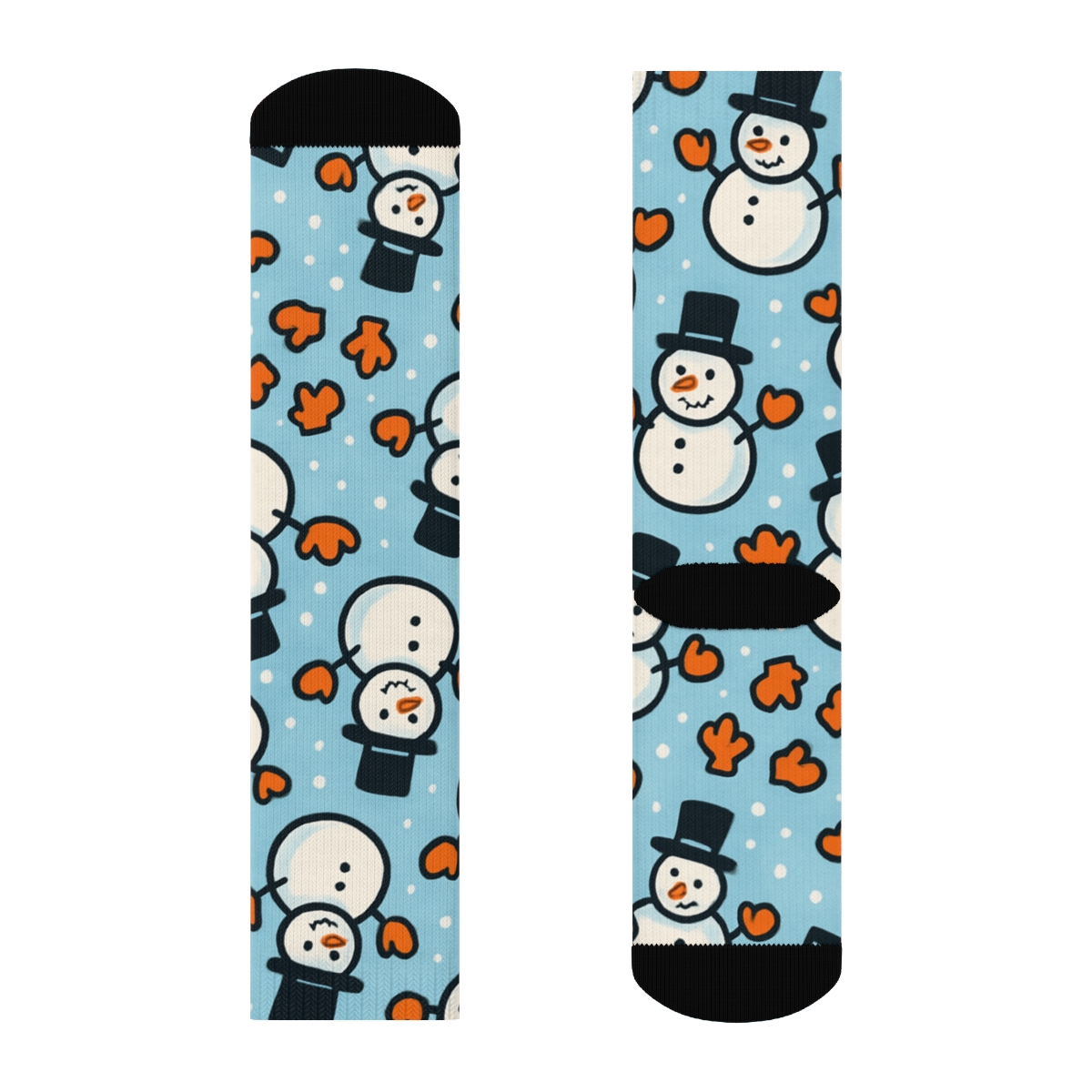Snowman Scatter Holiday Sock Design personalized crew socks