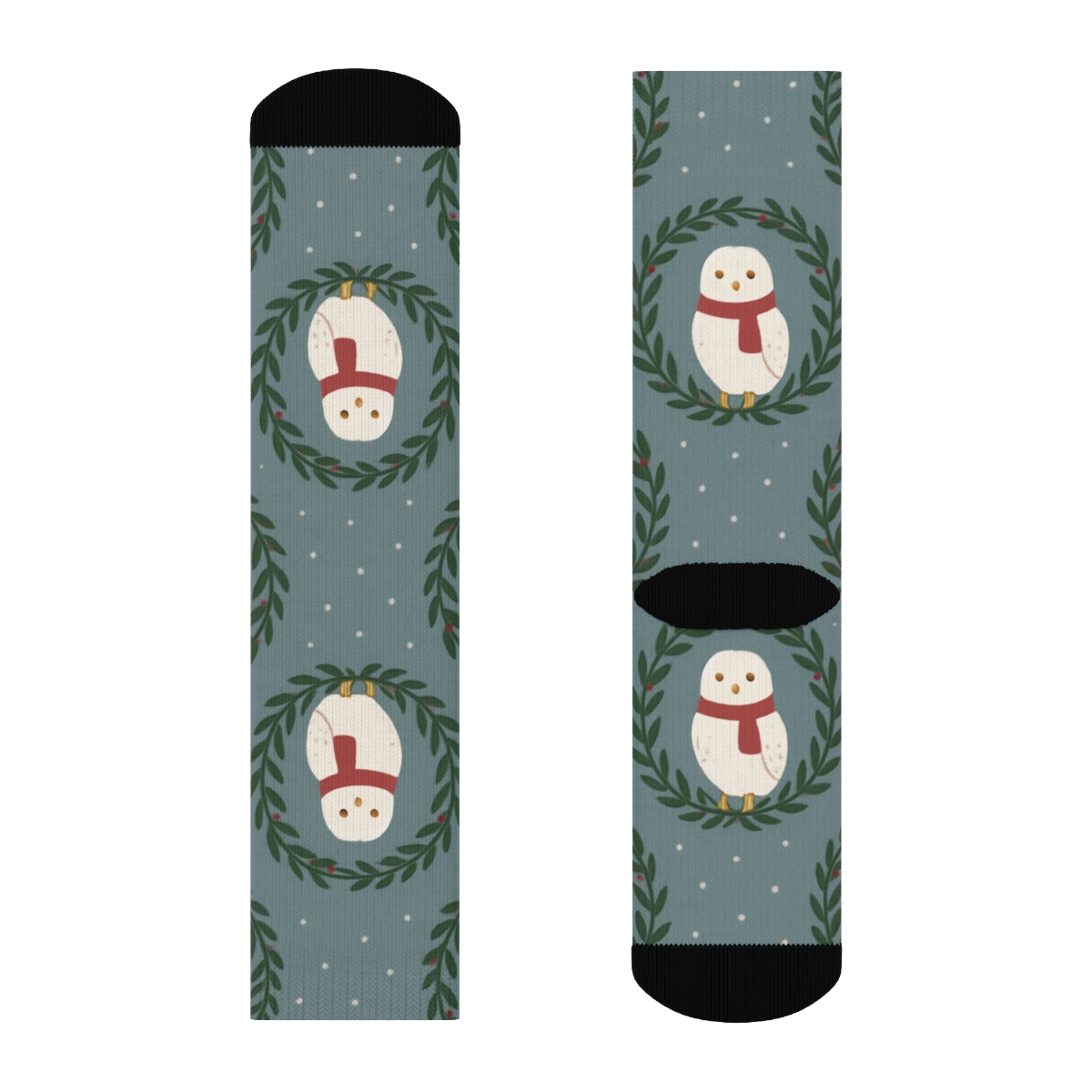 Snowy Owl Caroler Medallions trendy patterned crew socks