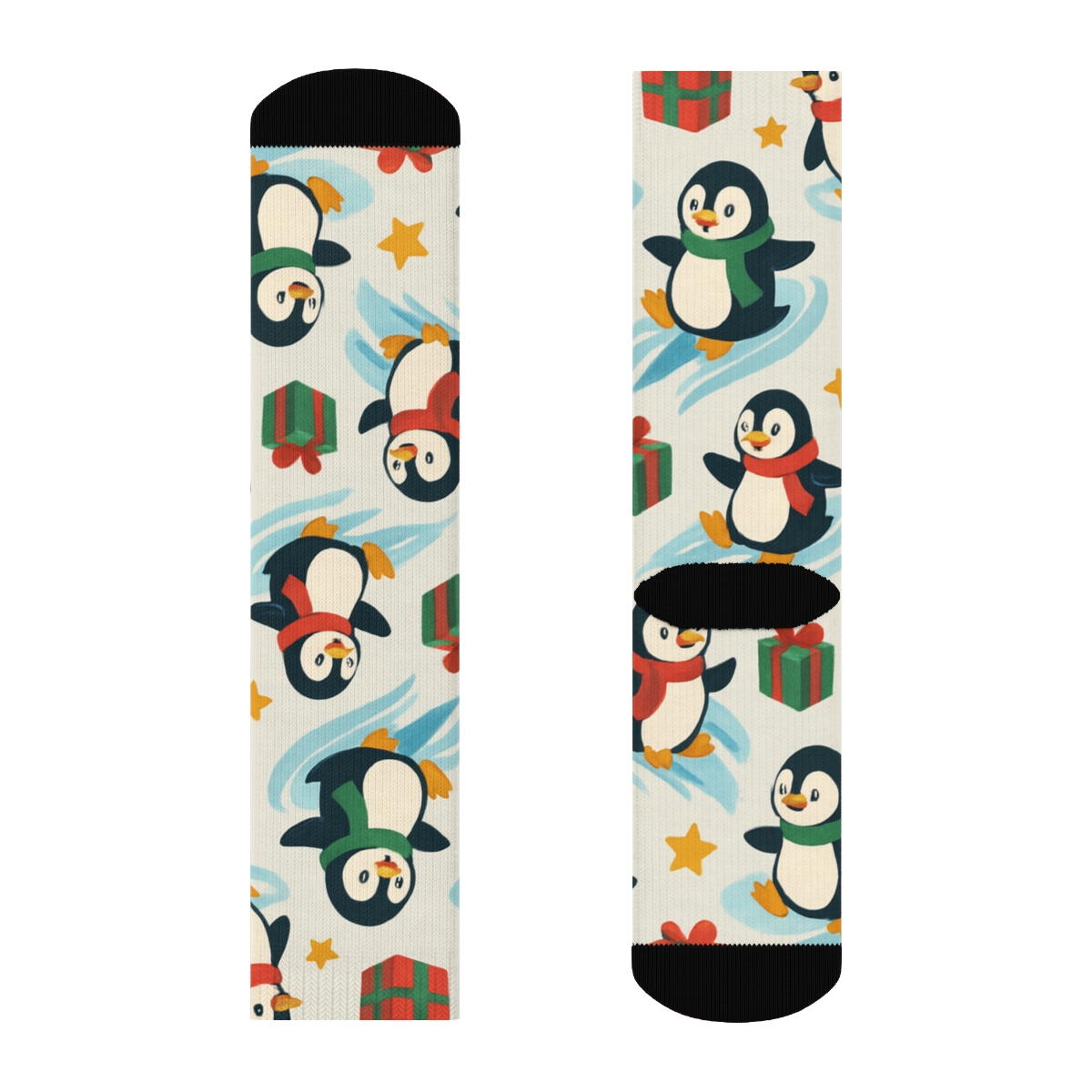 Snowy Penguin Gift Box Scatter trendy patterned crew socks