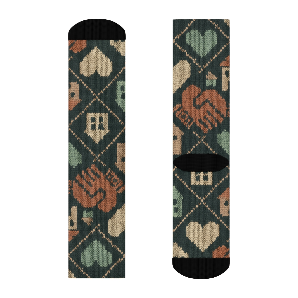 Social Worker Knitwork Lattice Of Helping Hands premium sports crew socks