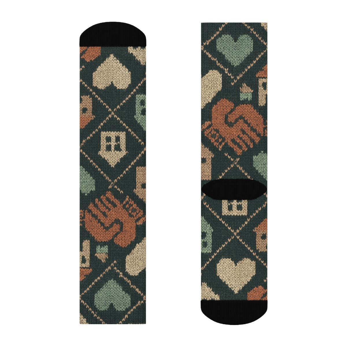 Social Worker Knitwork Lattice Of Helping Hands premium sports crew socks
