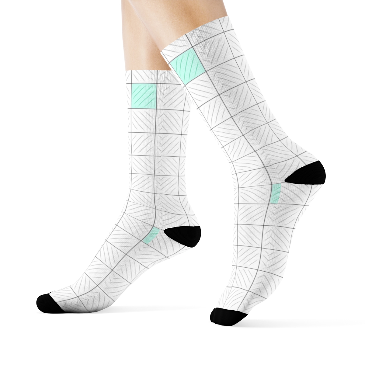 Soft Cross Hatch Blocks stylish athletic crew socks