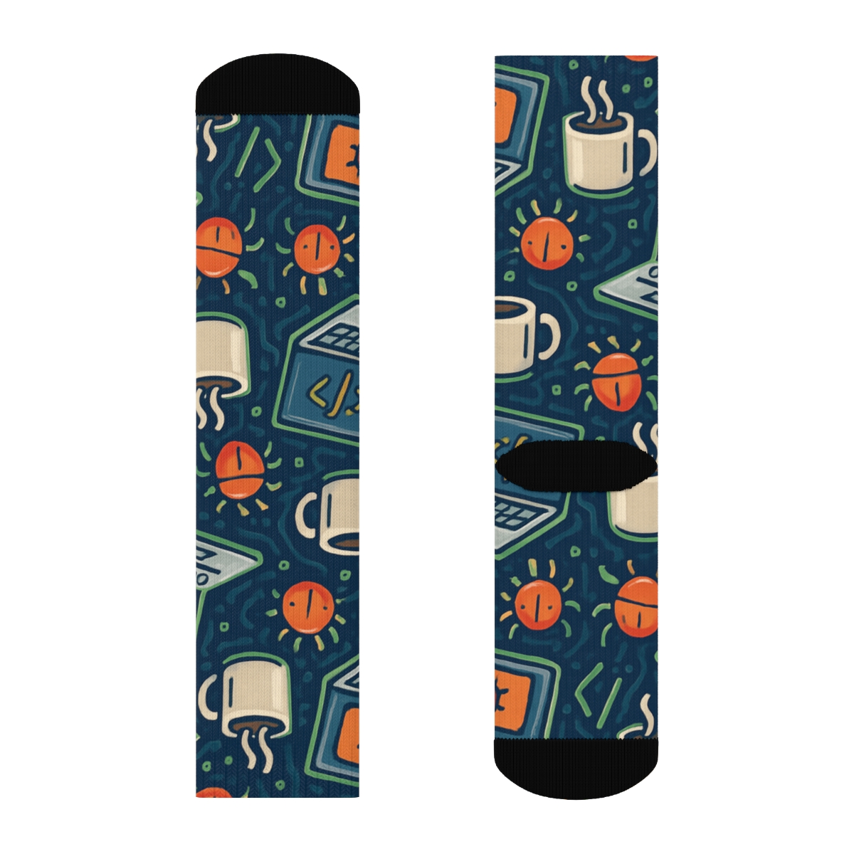 Software Developer Debug Doodle Circuit Tessellation trendy patterned crew socks