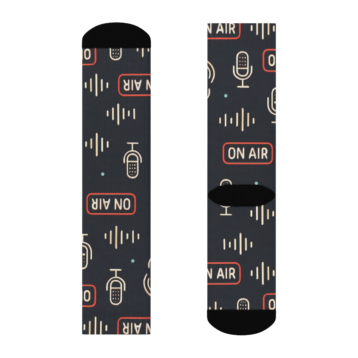 Sound Wave Lattice For The Radio Host Studio soft everyday crew socks