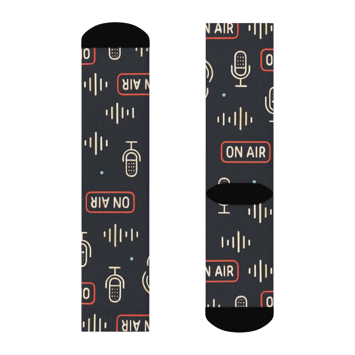 Sound Wave Lattice For The Radio Host Studio soft everyday crew socks