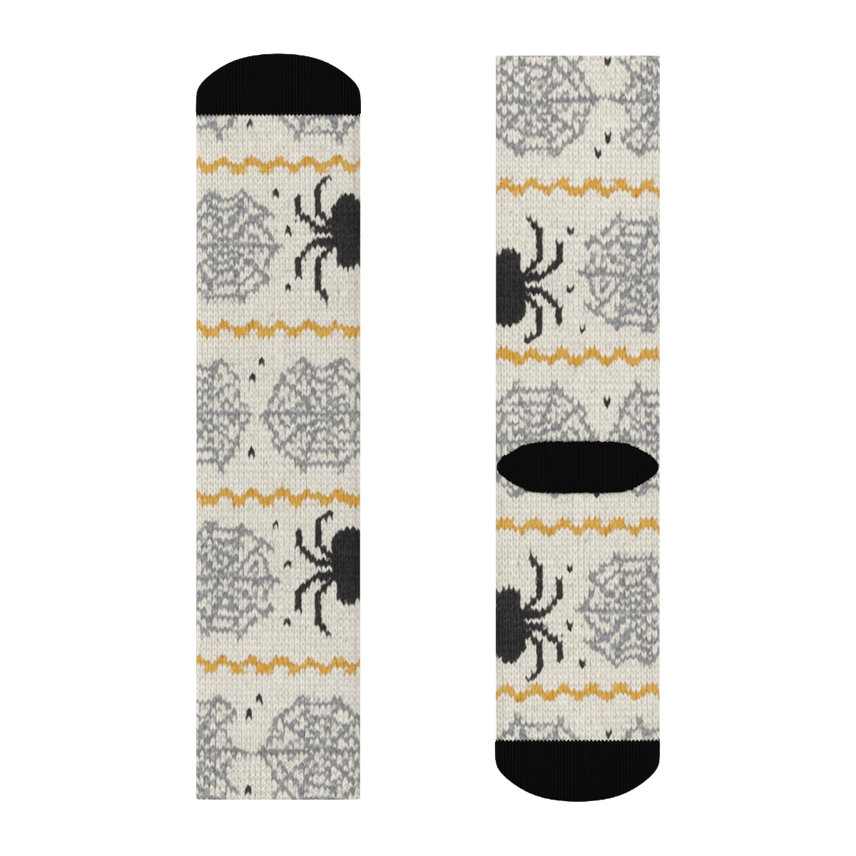 Spider Knit Web Fair Isle Bands stylish athletic crew socks