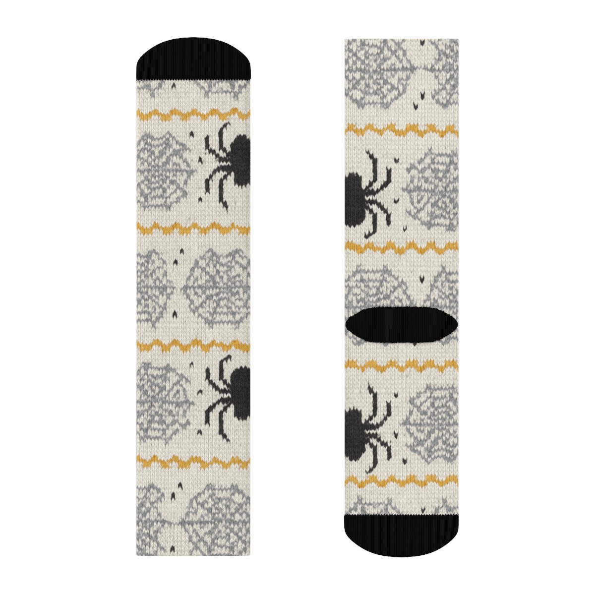 Spider Knit Web Fair Isle Bands stylish athletic crew socks