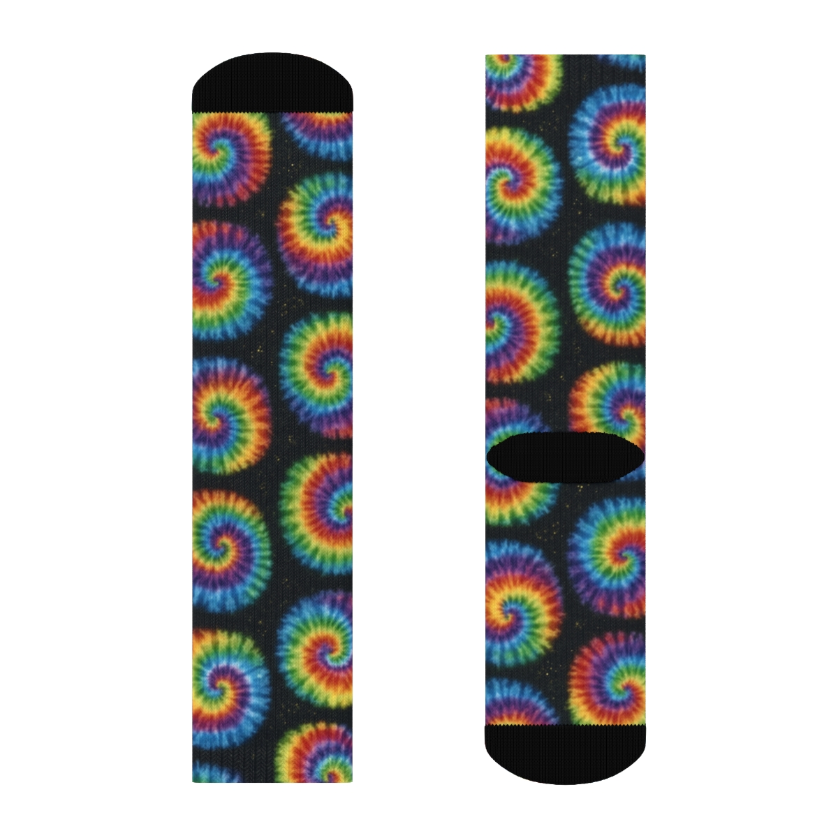 Spiral Whorl Grid On Black Background personalized crew socks