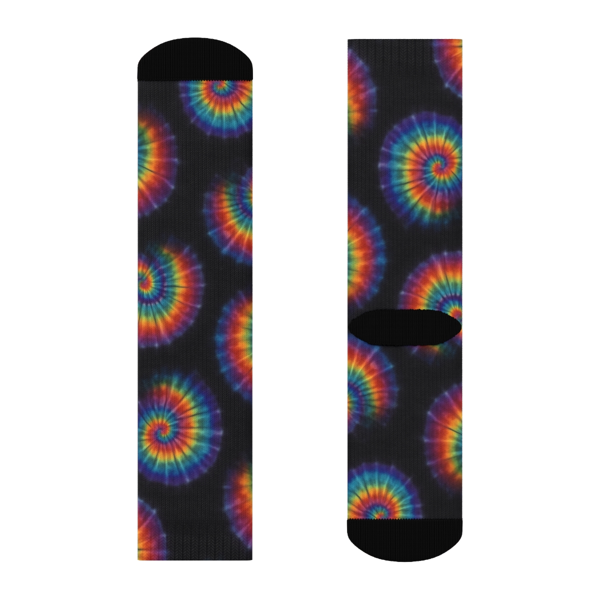 Spiral Whorl Grid On Black Field soft everyday crew socks