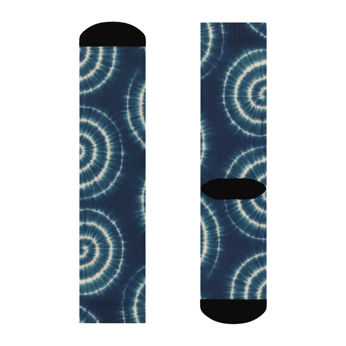 Spiral Whorl Grid On Indigo Field stylish athletic crew socks