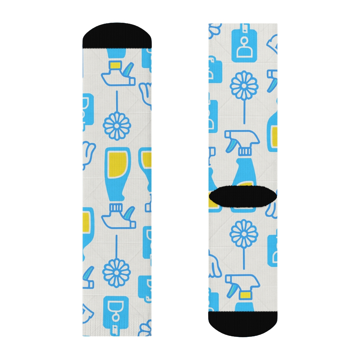 Spray Bottle Lattice With Custodian Accents unique graphic crew socks