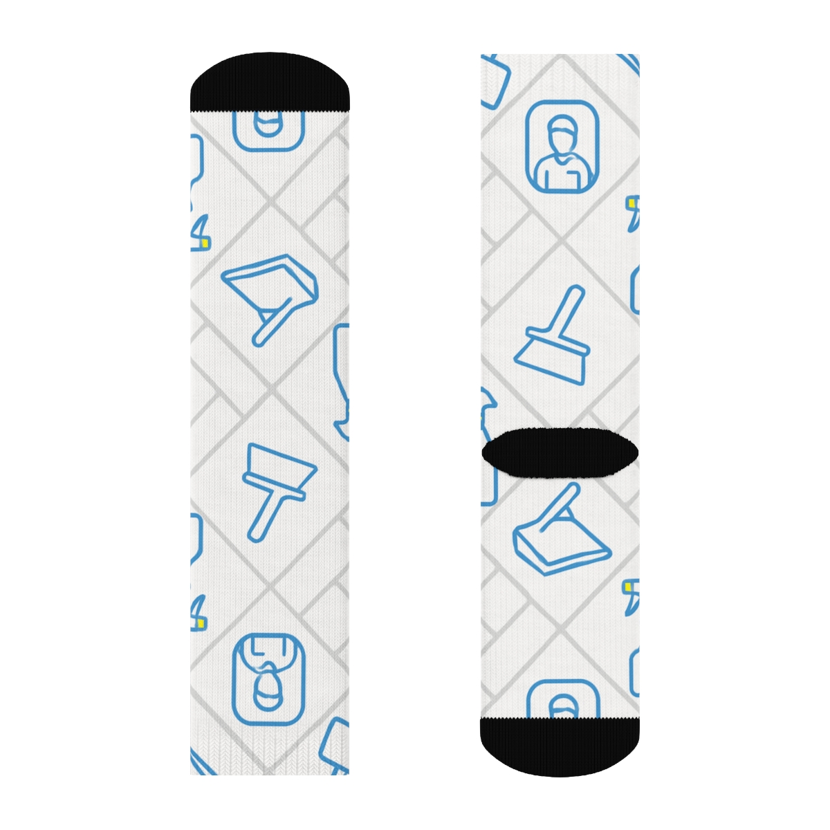 Spray Bottles In A Janitor Tile Lattice stylish athletic crew socks