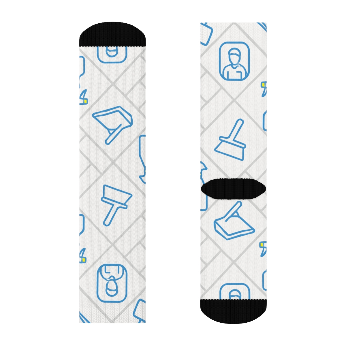 Spray Bottles In A Janitor Tile Lattice stylish athletic crew socks