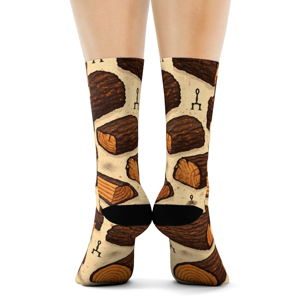 Stacked Log Lattice With Heart Warmth custom crew socks