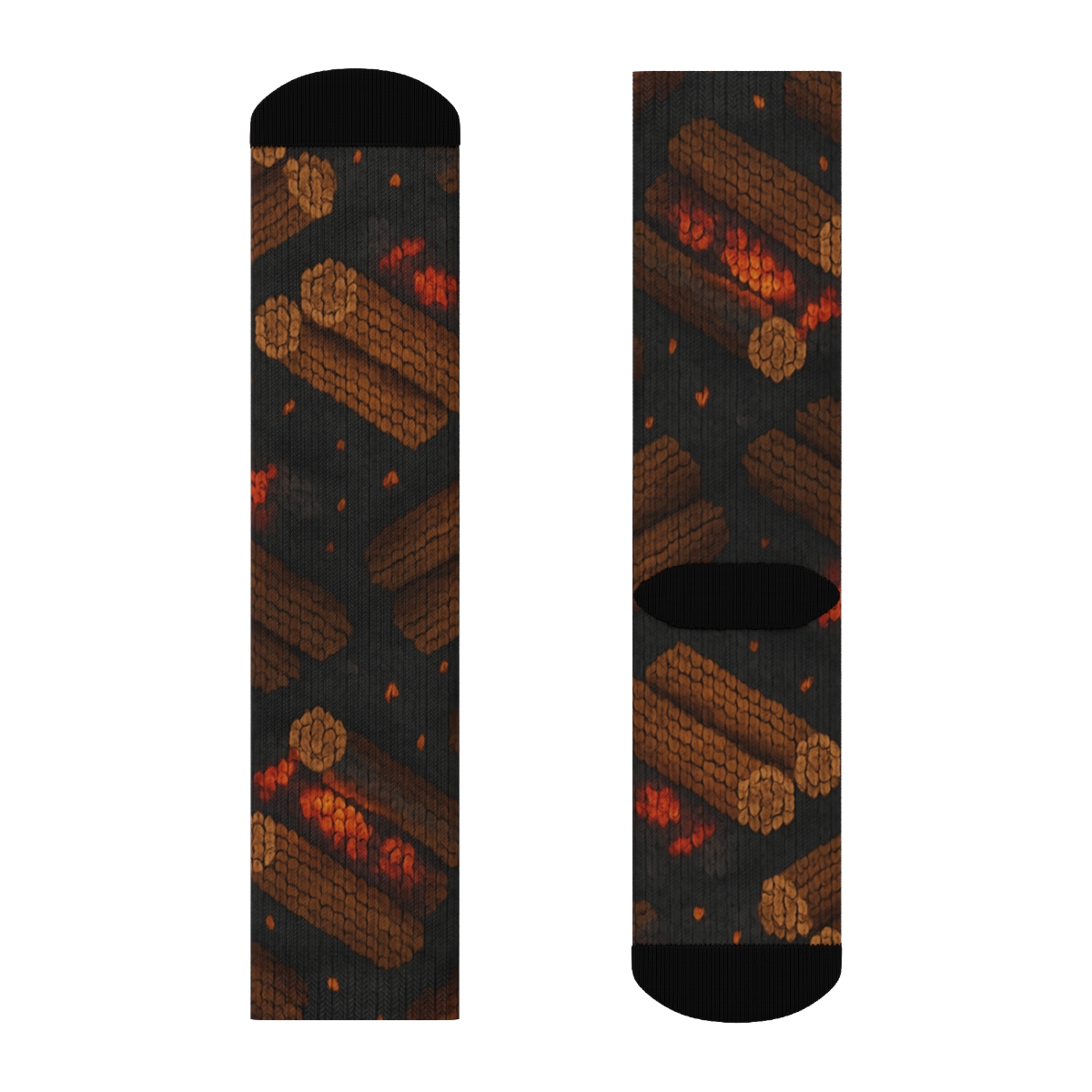 Stacked Log Tessellation In Heart Glow designer printed crew socks