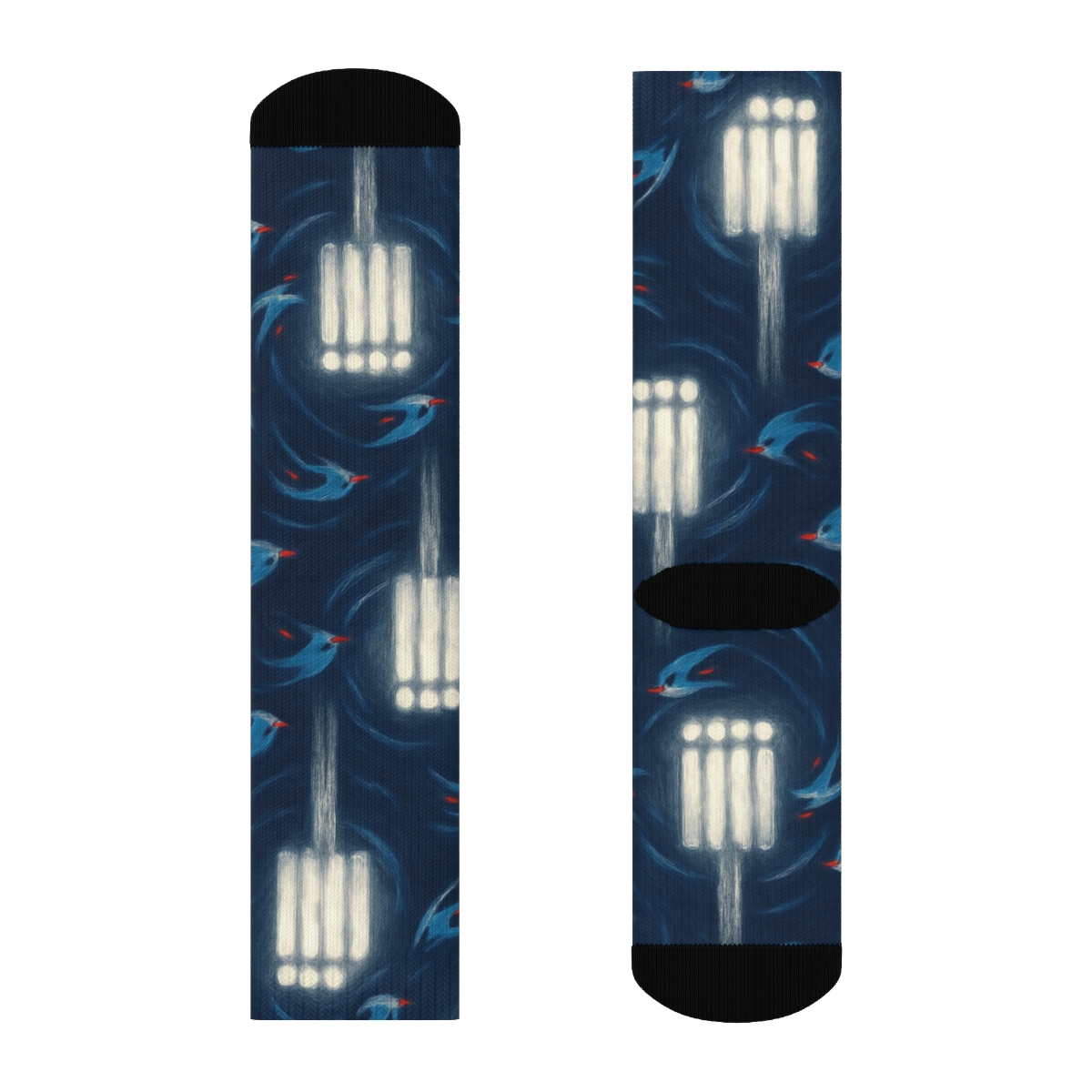 Stadium Glow Trail Blue-Jays Tribute Pattern premium sports crew socks