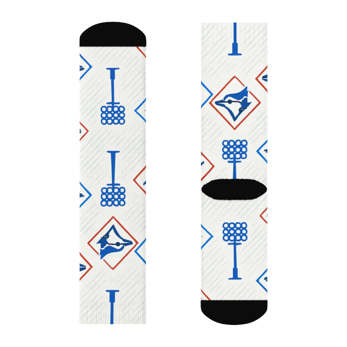 Stadium Light Lattice With Blue Jays Pattern custom crew socks