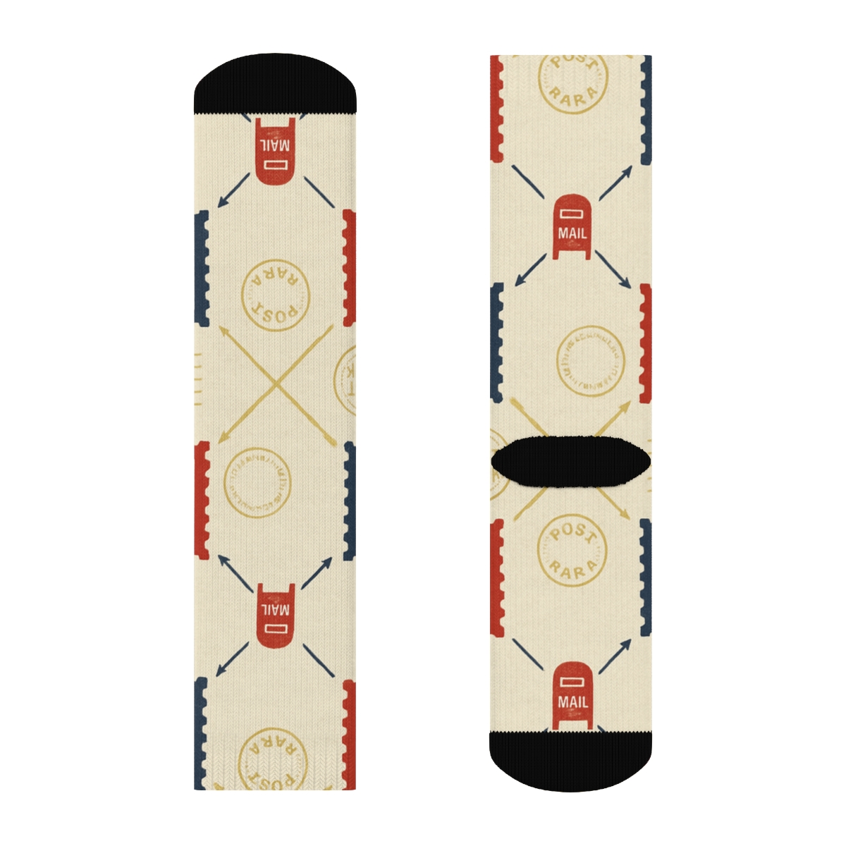 Stamped Route Lattice For Postal Worker premium sports crew socks