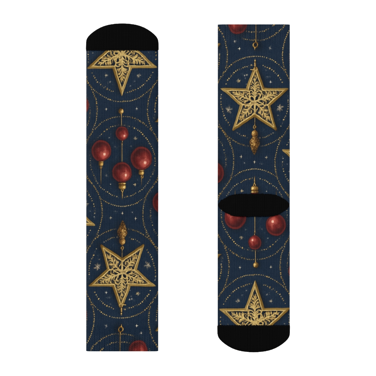 Star Ornament Radial Tessellation premium sports crew socks