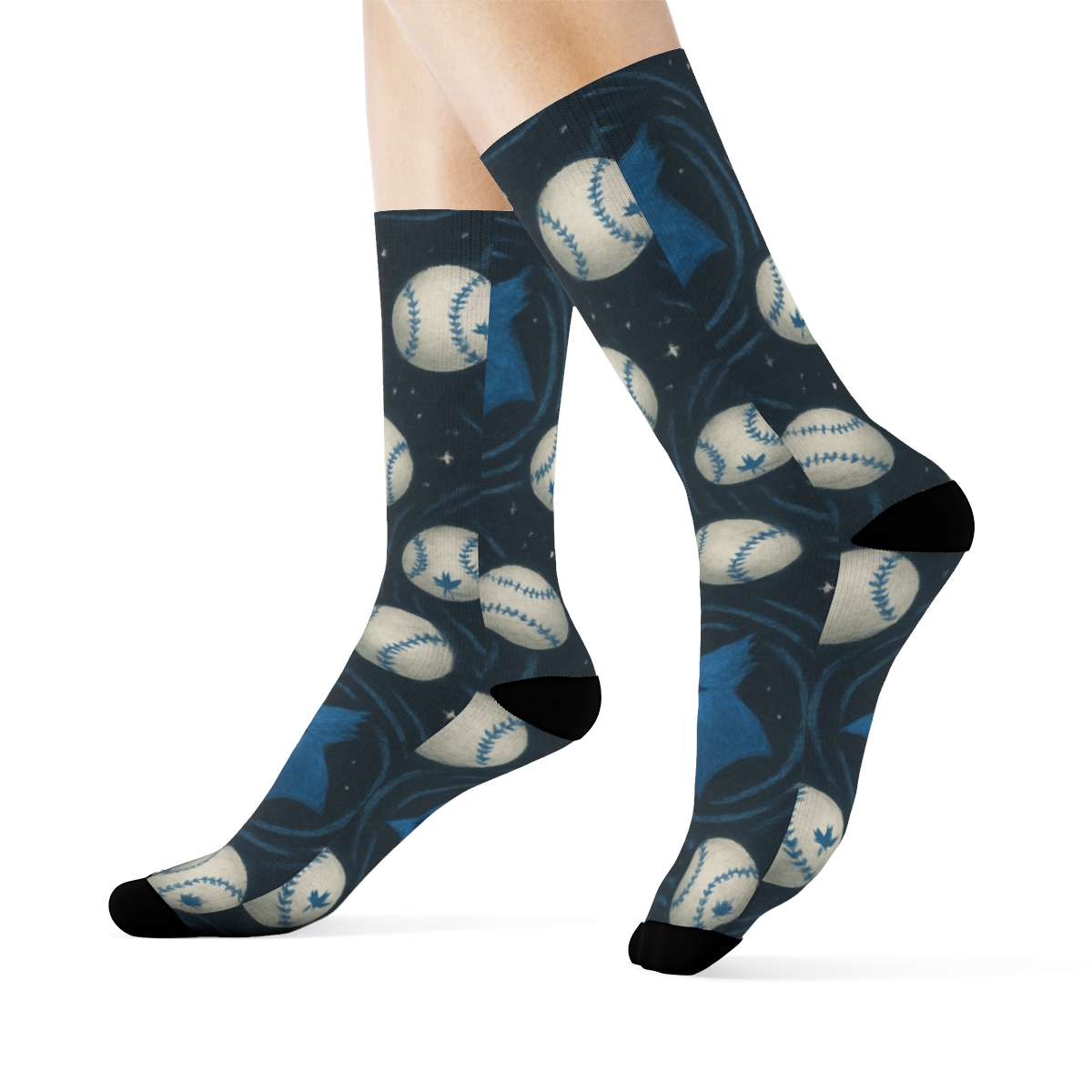 Starfield-Blue Jays Baseball Orbit Grid premium sports crew socks