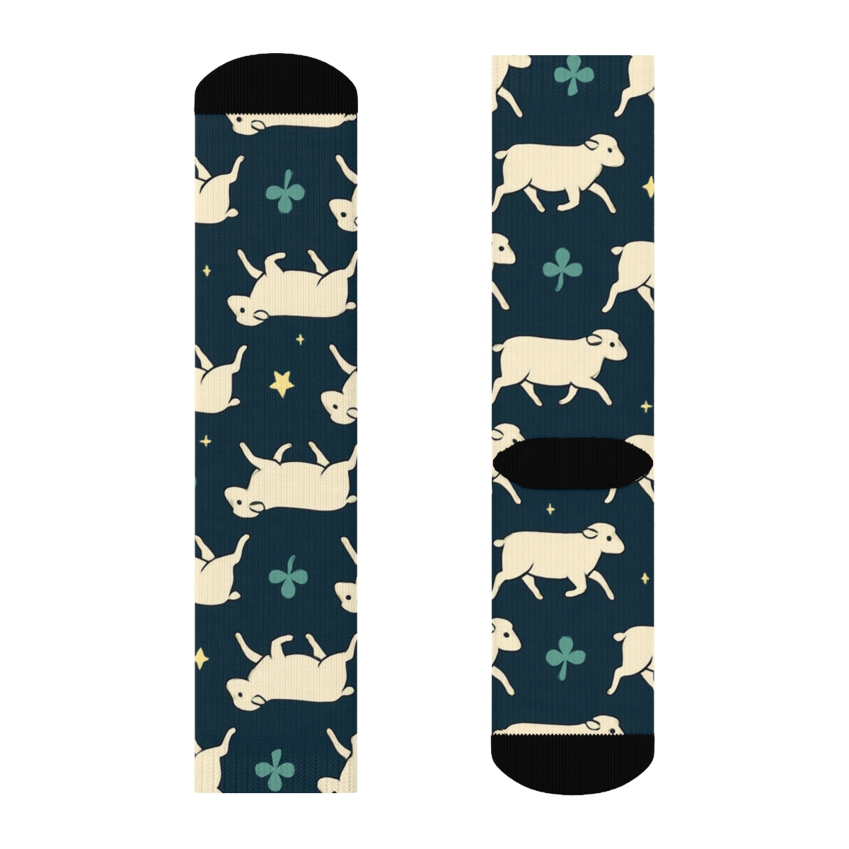 Starfield Grid Sheep Pasture soft everyday crew socks