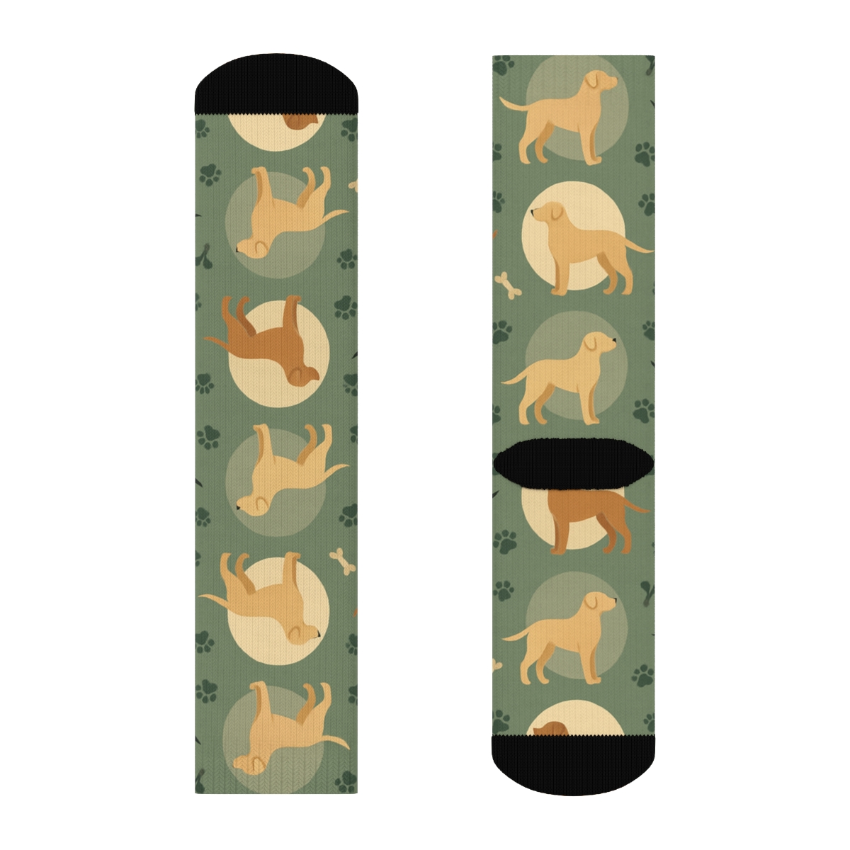 Starfield Pattern With Labrador Retriever Moonlit Silhouettes stylish athletic crew socks