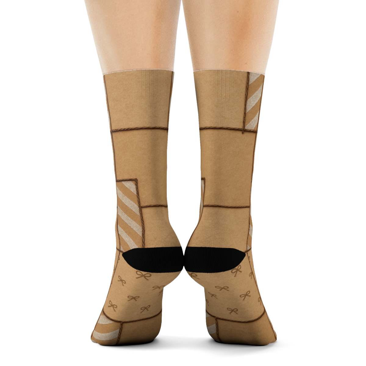 Starfield-Wrapped Presents Collage custom crew socks