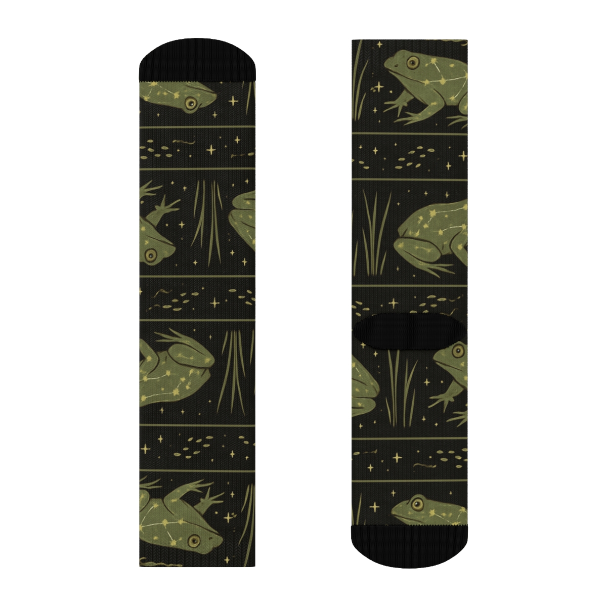 Starlit Frog Constellation Band Pattern unique graphic crew socks