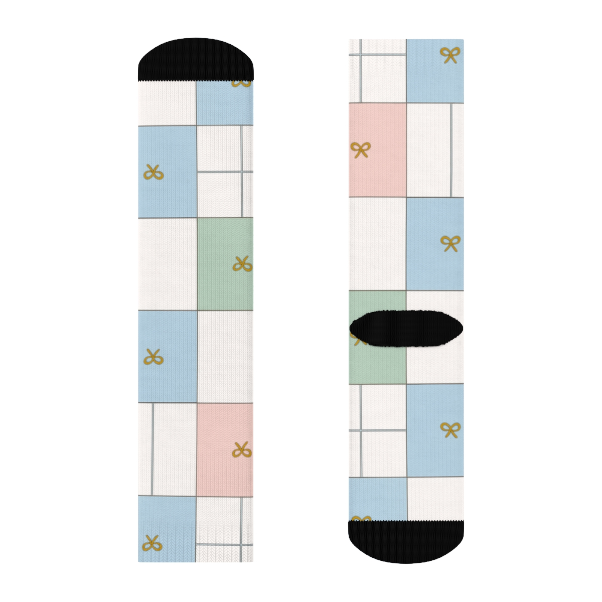 Starlit Gift Wrap Tiling Presents designer printed crew socks