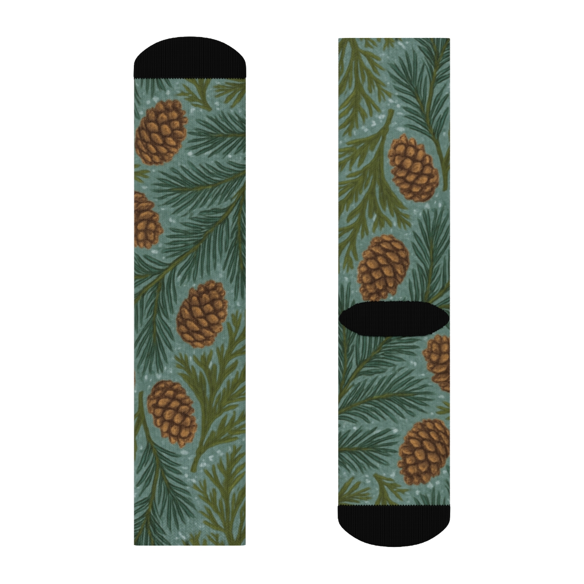 Starry Collage Evergreen Branches Tableau stylish athletic crew socks