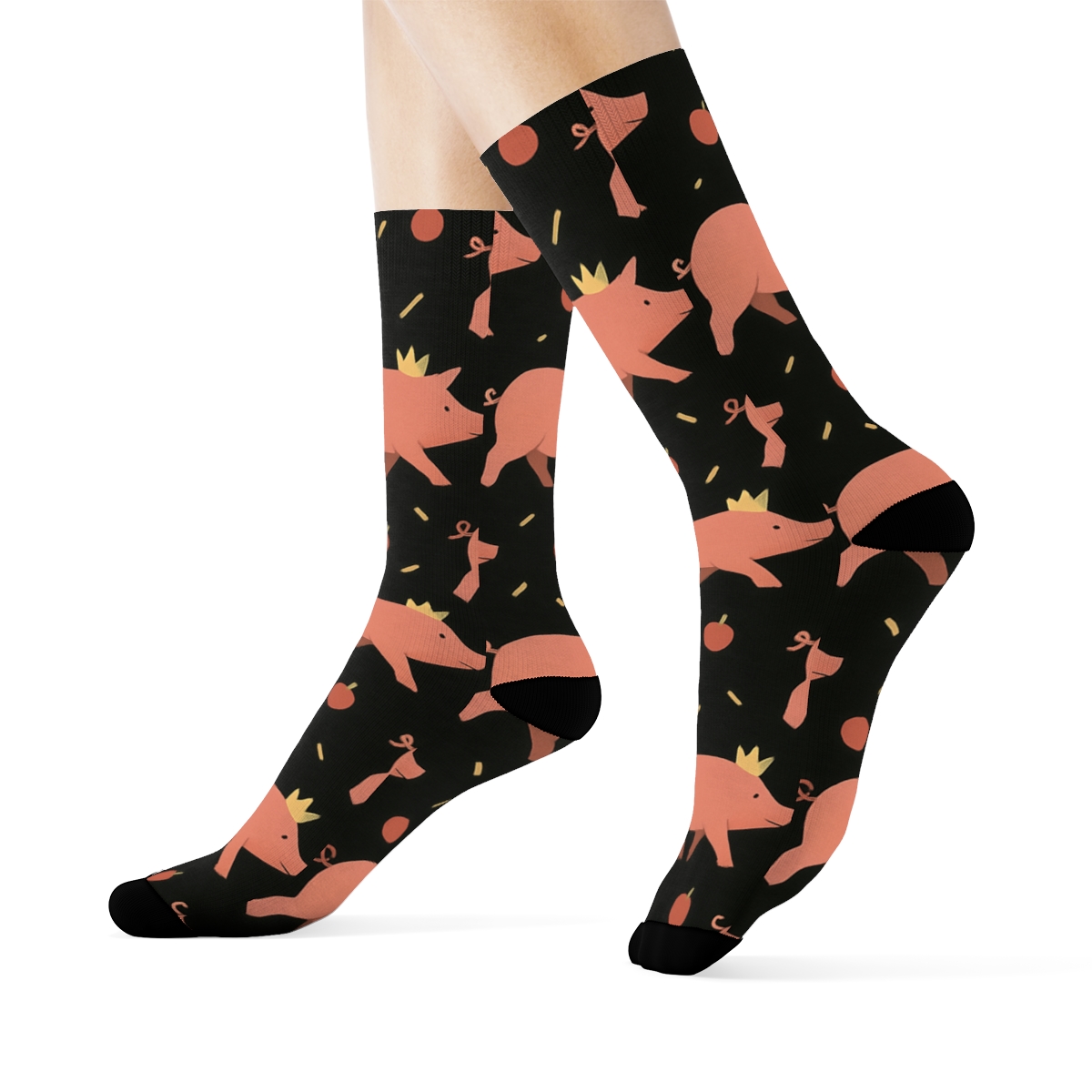 Starry Straw Crown Parade Dream Pig personalized crew socks
