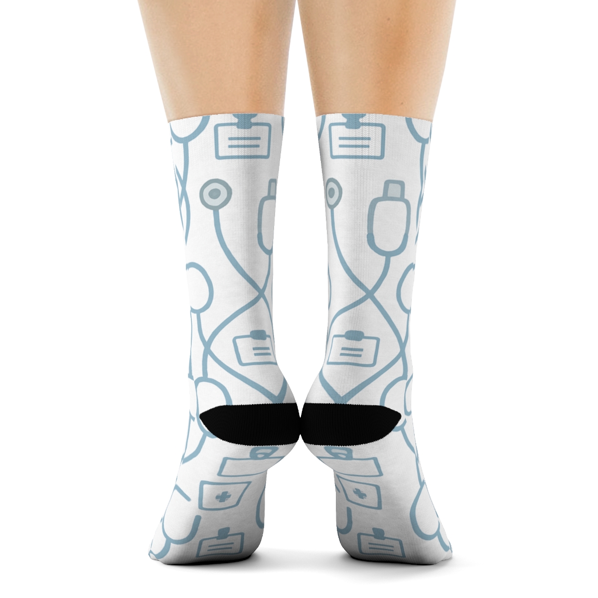 Stethoscope Lattice With Nurse Charm stylish athletic crew socks